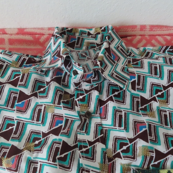 unbranded custom handmade geometric dress shirt no size (READ) - Picture 8 of 8